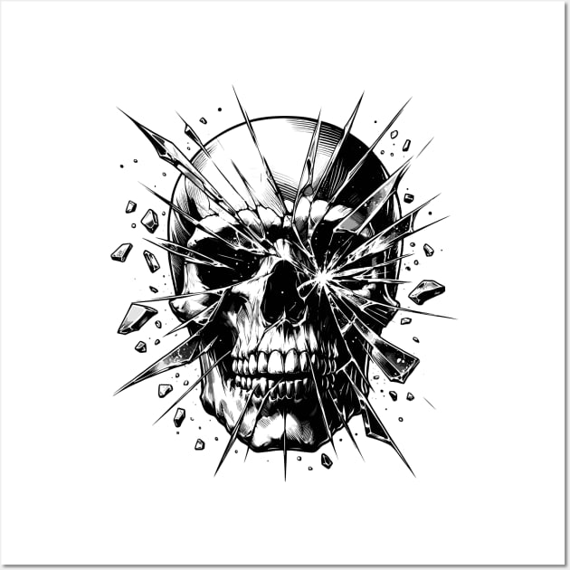 Broken crystal Skull Wall Art by PrintSoulDesigns